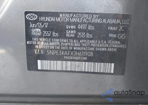 2018 Hyundai Sonata Limited z USA, uszkodzony, nr VIN 5NPE34AFXJH611908